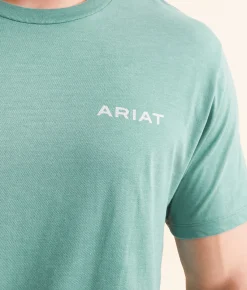 Ariat Triple Stipple Simple T-Shirt Ocean Blue Heather Sale