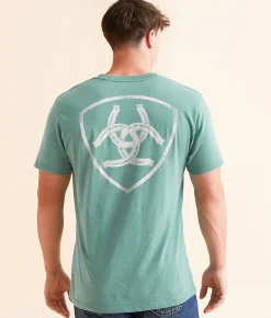 Ariat Triple Stipple Simple T-Shirt Ocean Blue Heather Sale