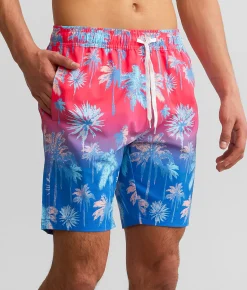 Departwest Tropical Print Stretch Swim Trunks Multi Sale