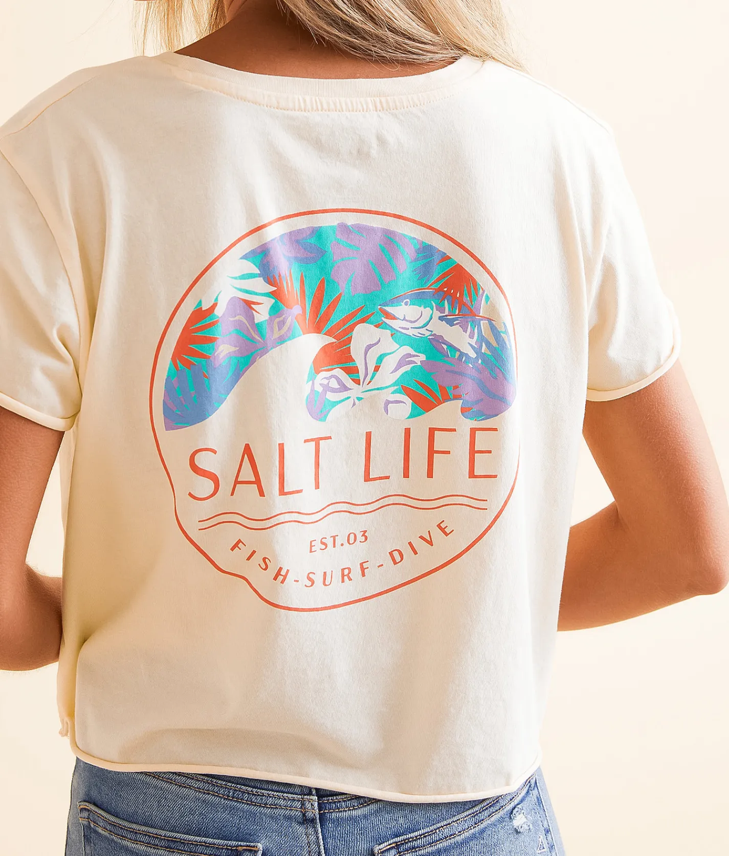 Salt Life Tropical Repeat T-Shirt Natural Clearance