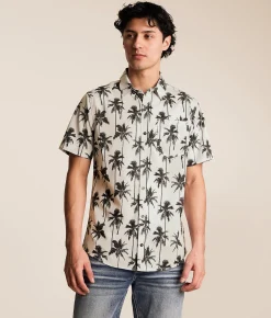 Tops | Departwest Tropical Standard Performance Stretch Shirt Grey Black