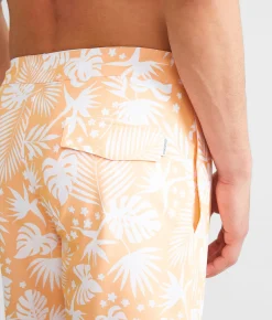 Bottoms|Swimwear | Departwest Tropical Stretch Boardshort Neon Orange
