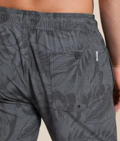 Bottoms|Swimwear | Departwest Tropical Stretch Swim Trunks Black