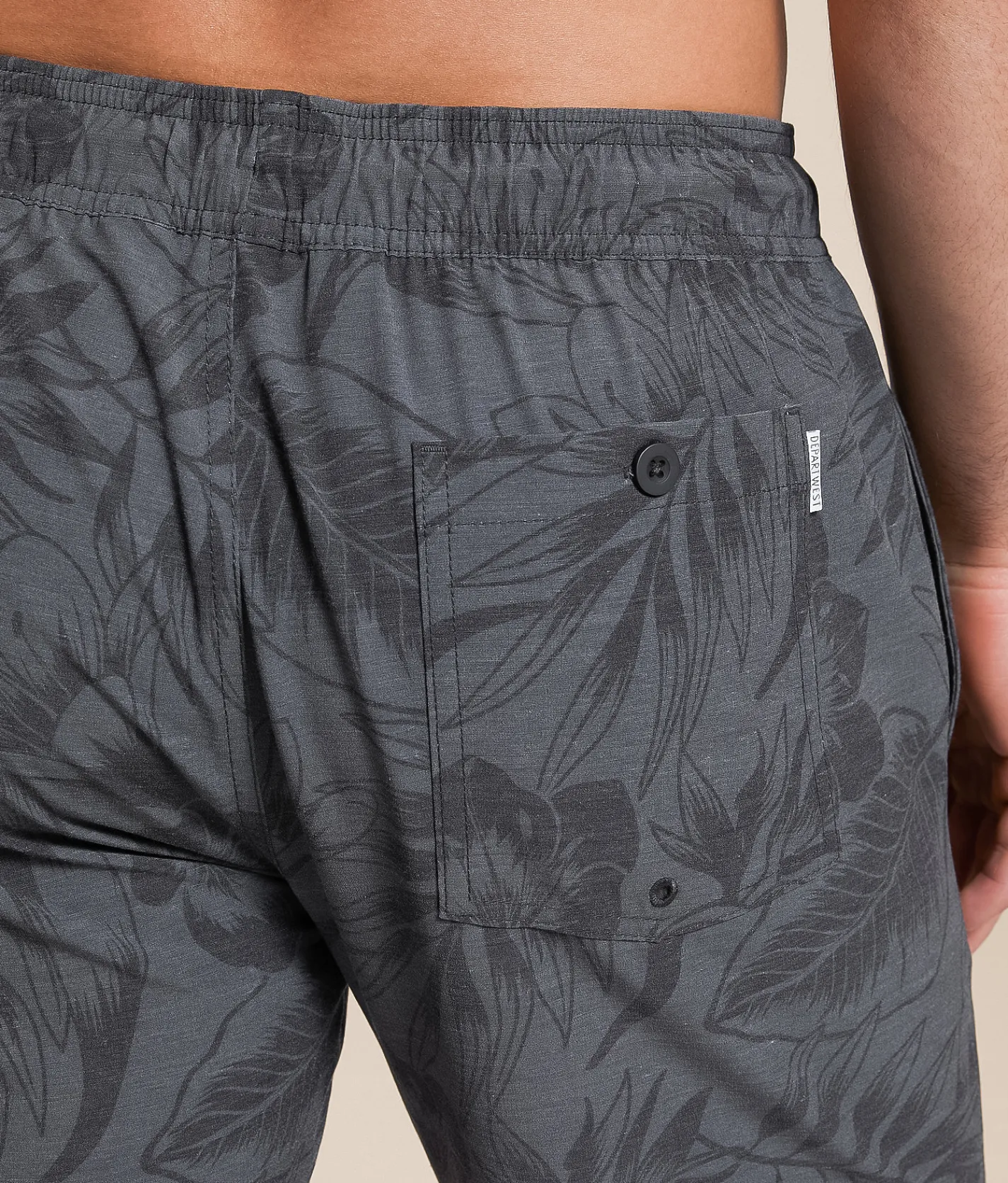Bottoms|Swimwear | Departwest Tropical Stretch Swim Trunks Black