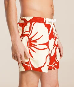 Bottoms | Duvin Trouble In Paradise Volley Swim Trunks Red