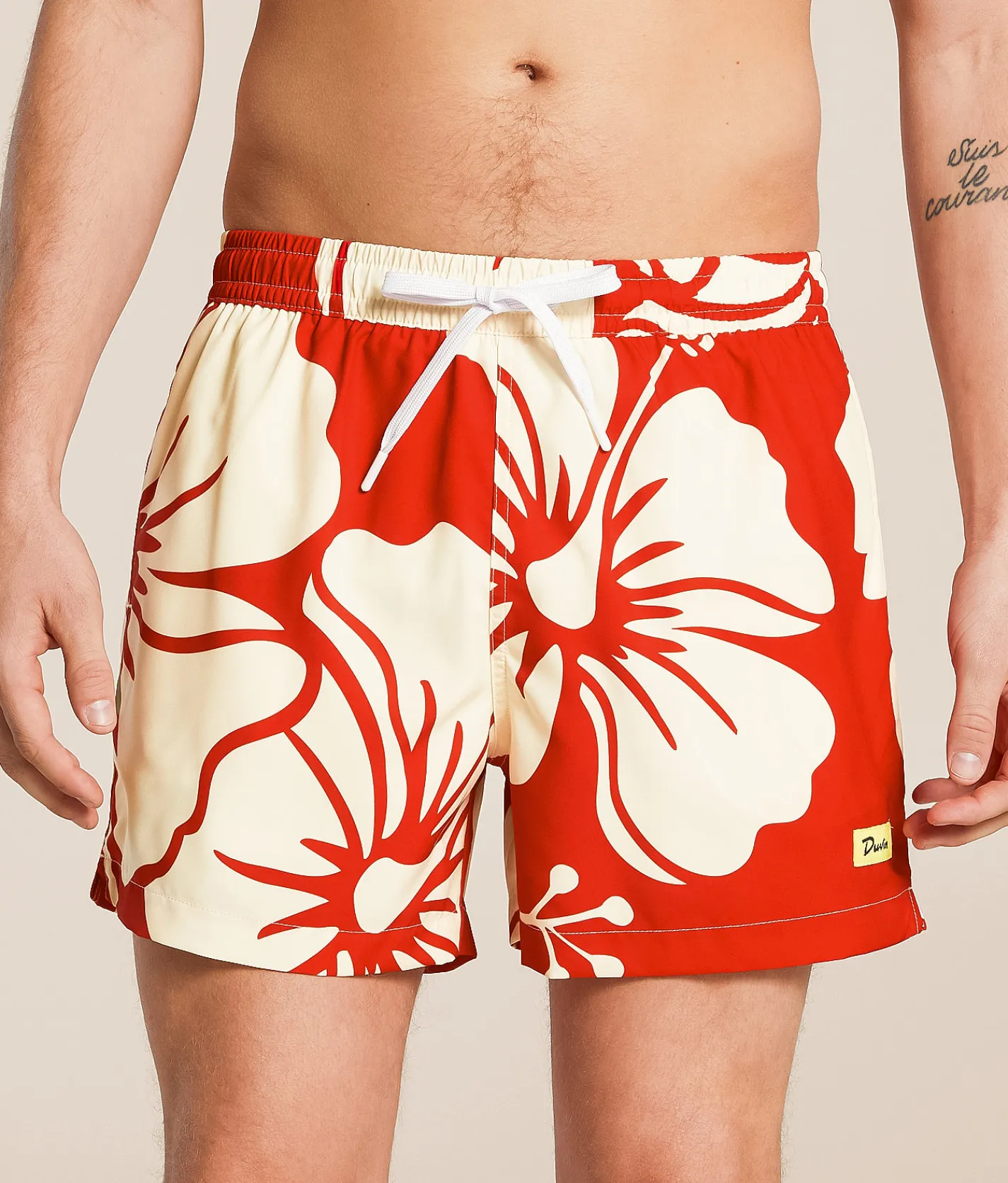 Duvin Trouble In Paradise Volley Swim Trunks Red Sale