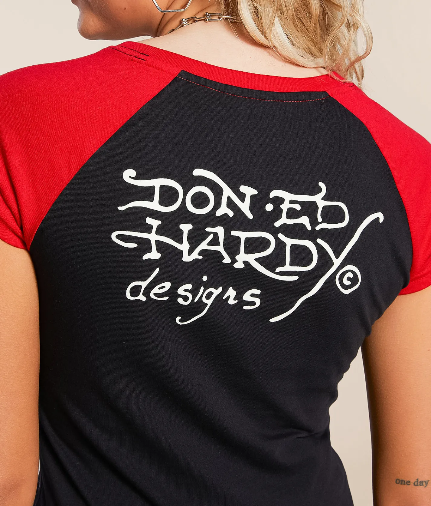 Tops | Ed Hardy True Eagle Raglan T-Shirt Black Red