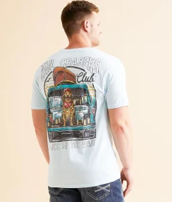 Graphic T-Shirts | Tail Chasers Club Trunk Dog T-Shirt Chambray Pigment Dye