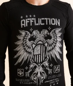 Graphic T-Shirts | Affliction Truth & Consequence Reversible Thermal Deep Depths Black