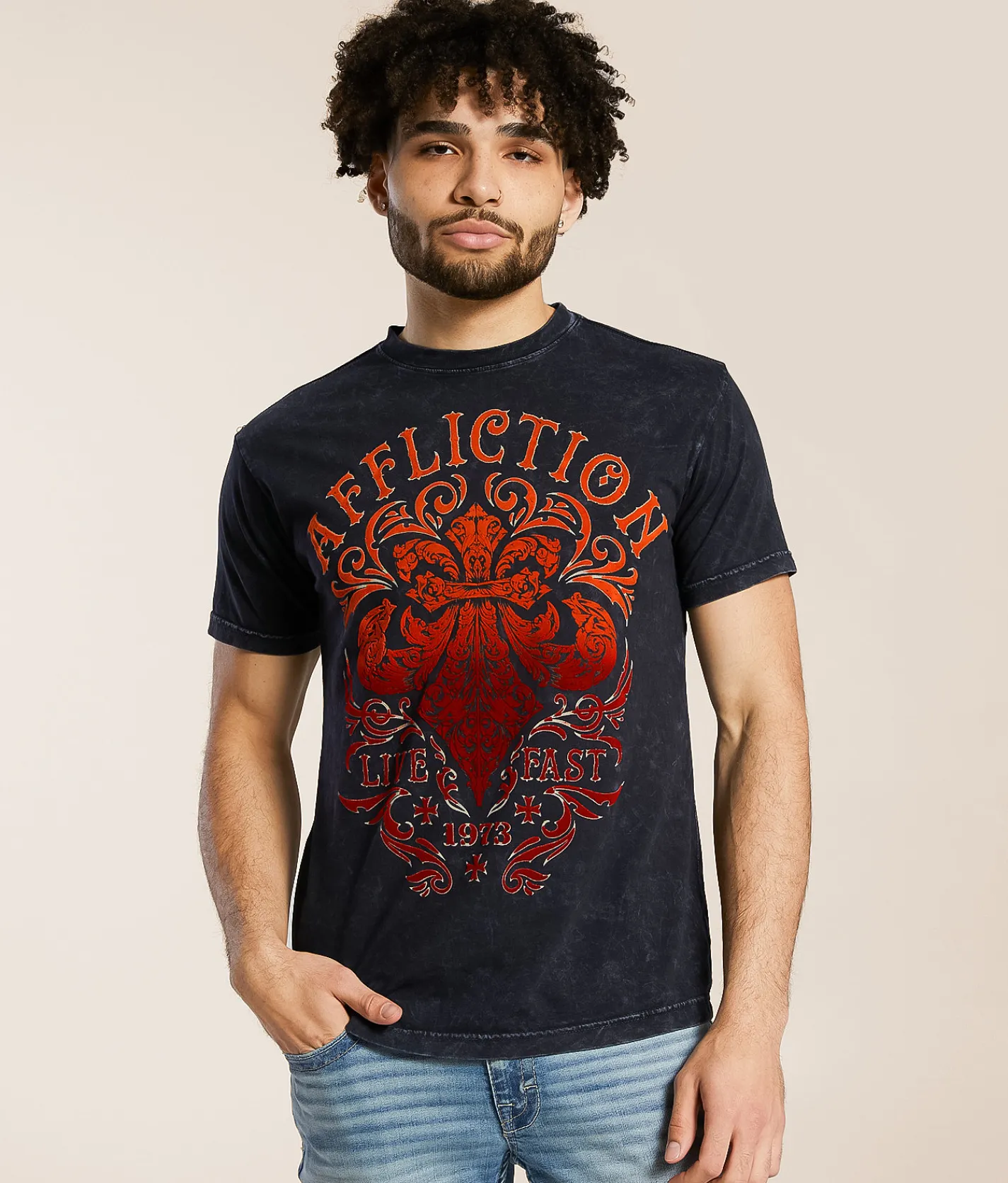 Graphic T-Shirts | Affliction Truth & Consequence T-Shirt Black Lava Wash