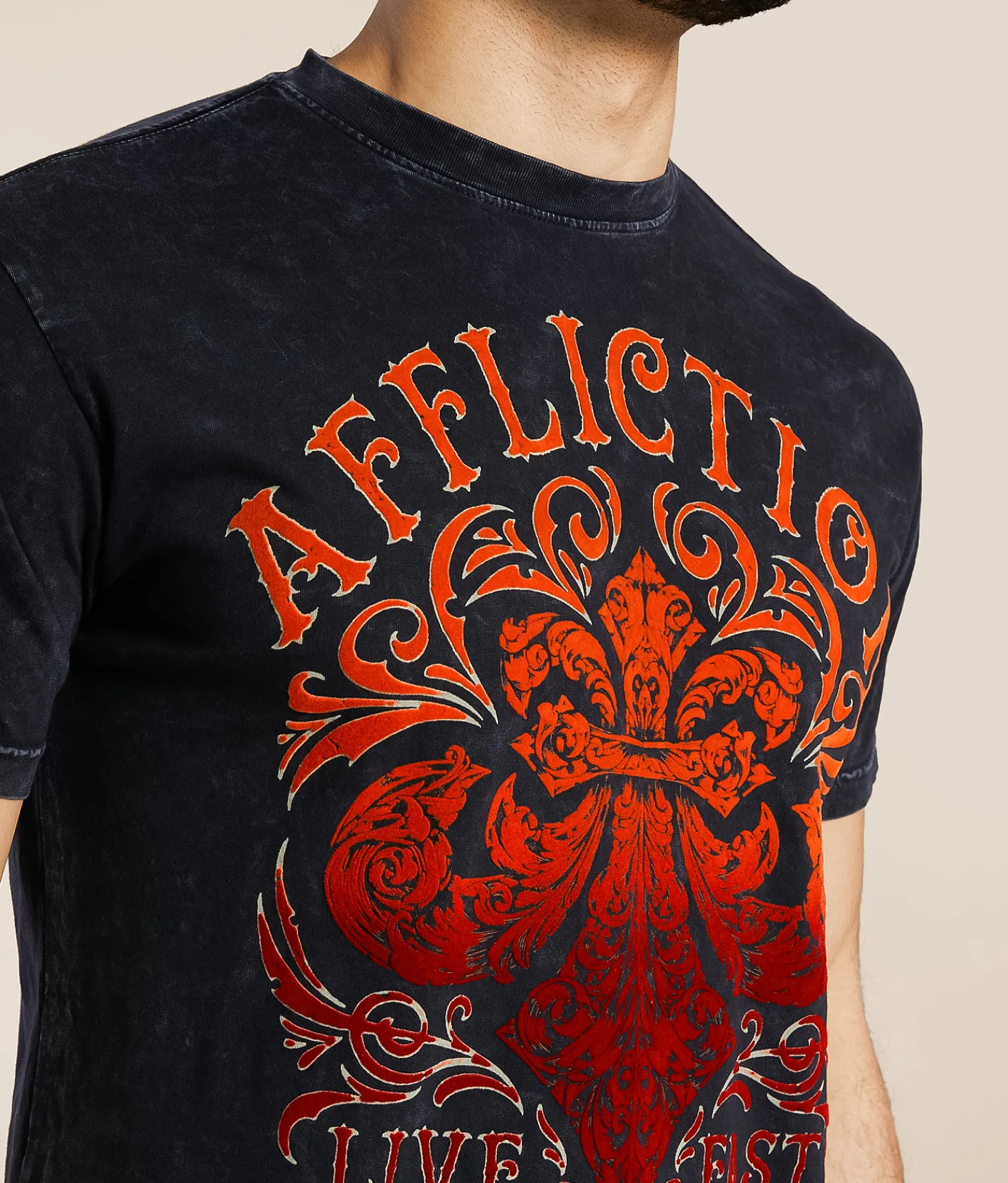 Graphic T-Shirts | Affliction Truth & Consequence T-Shirt Black Lava Wash