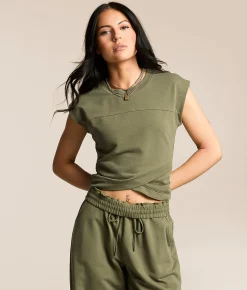 Gilded Intent Tulip Hem Cropped Top Four Leaf Clover Hot
