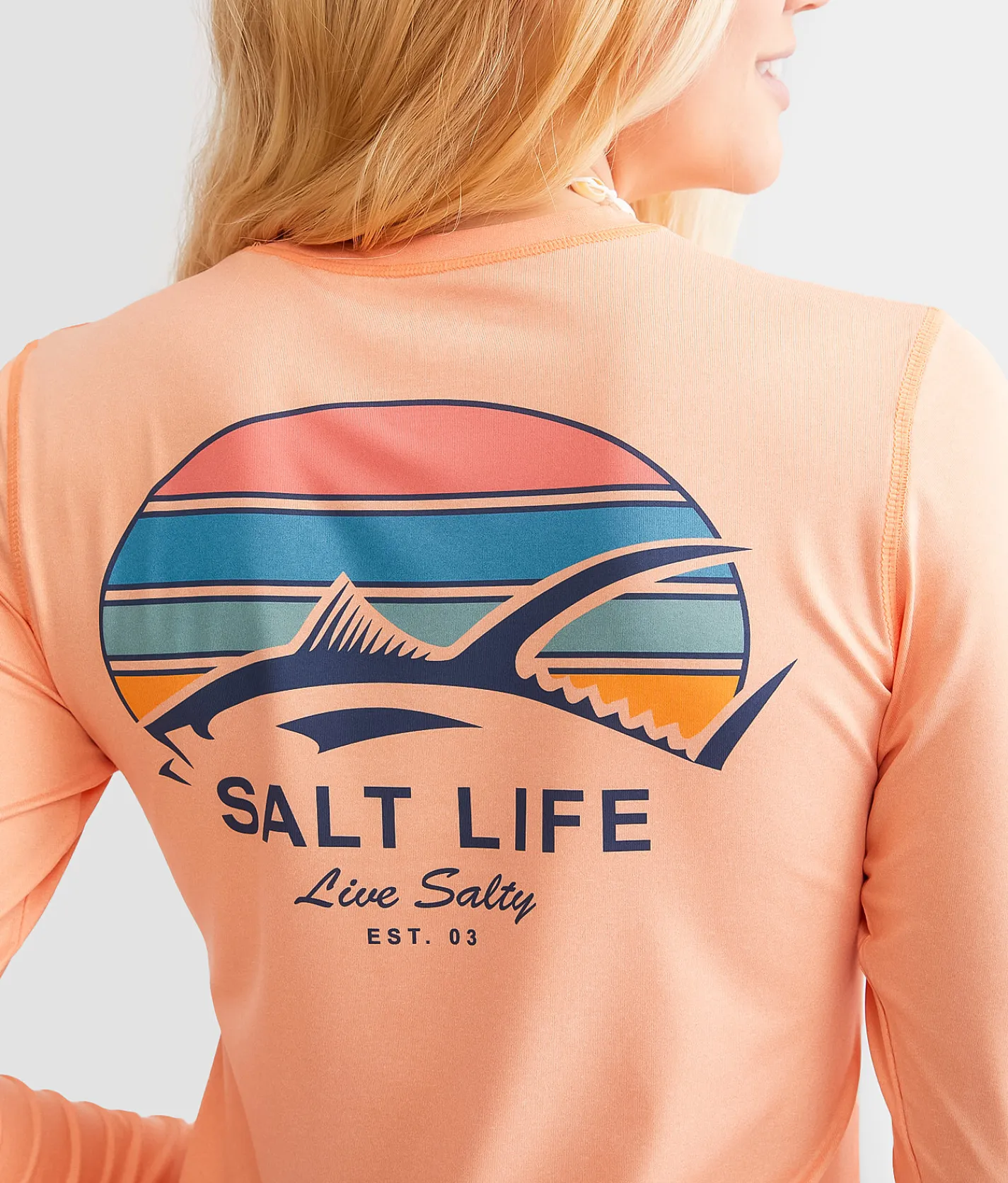 Salt Life Tuna Tribe Performance T-Shirt Grapefruit Heather Outlet