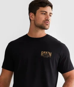 Graphic T-Shirts | Brixton Tune Up T-Shirt Flint Blue Antelope