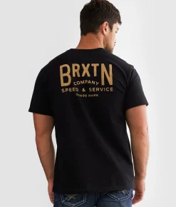 Graphic T-Shirts | Brixton Tune Up T-Shirt Flint Blue Antelope