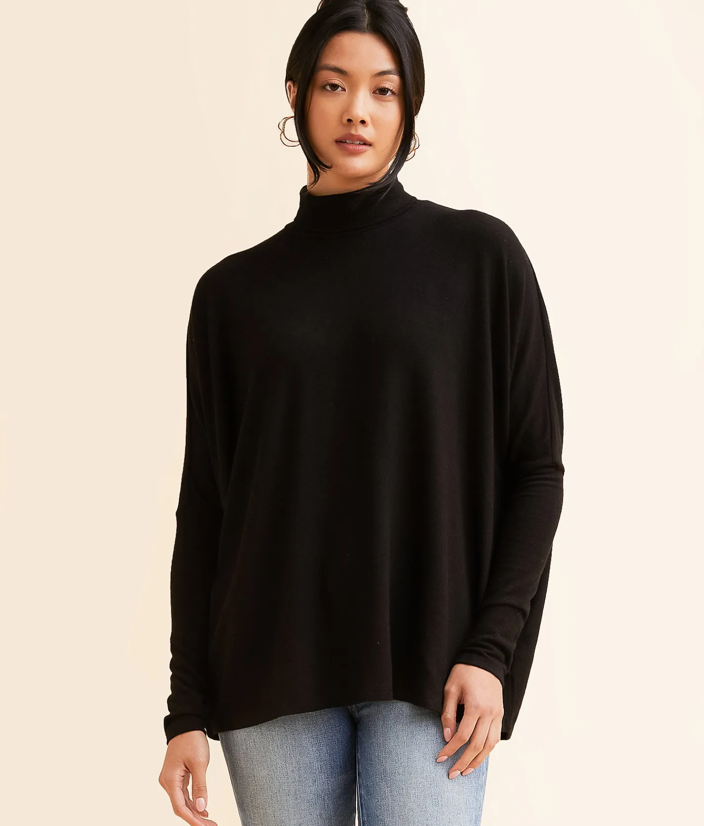 Hyfve Turtleneck Dolman Top Cream