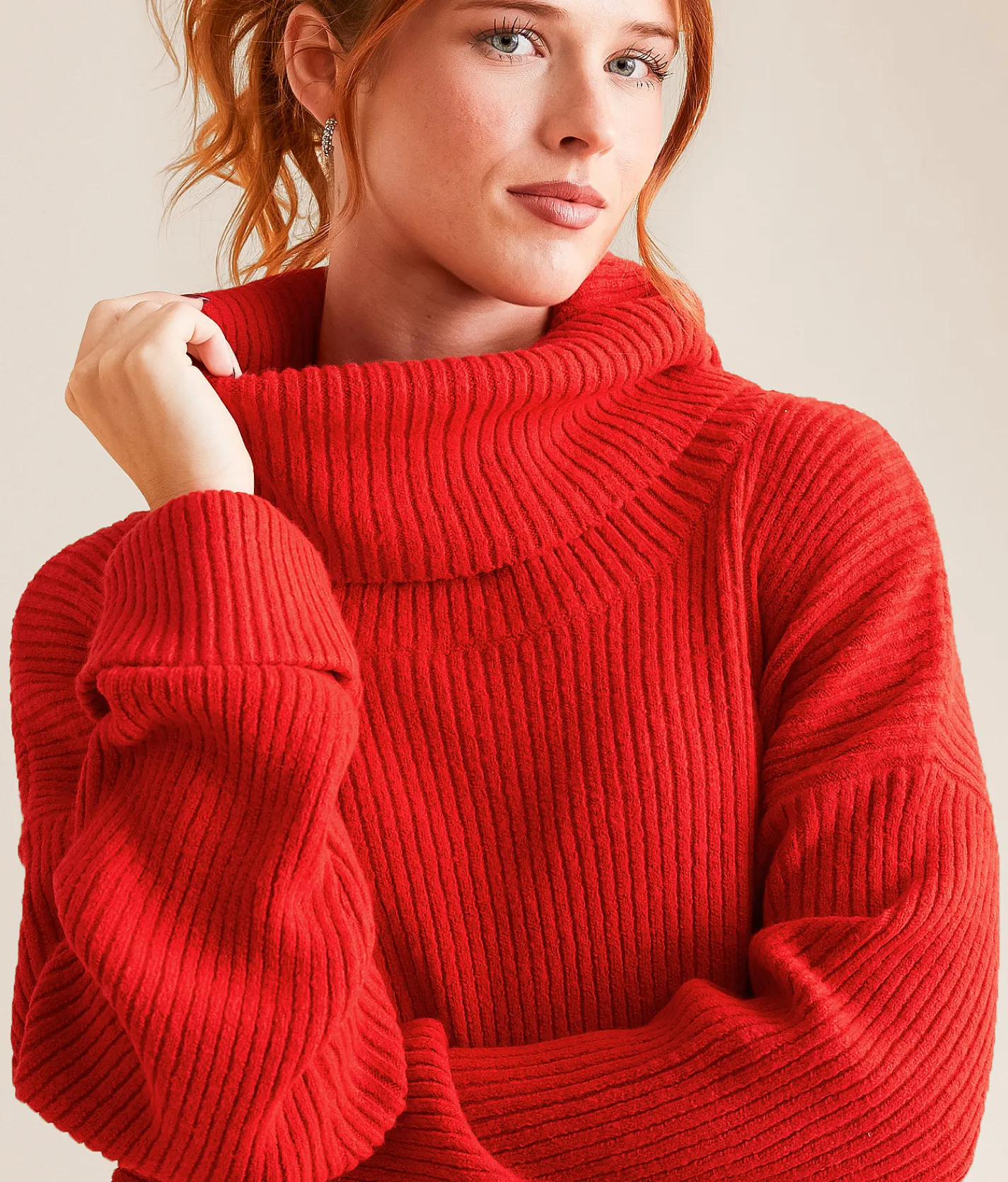 Tops | Daytrip Turtleneck Sweater Red