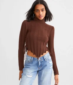 Gilded Intent Turtleneck Sweater Brown Sale