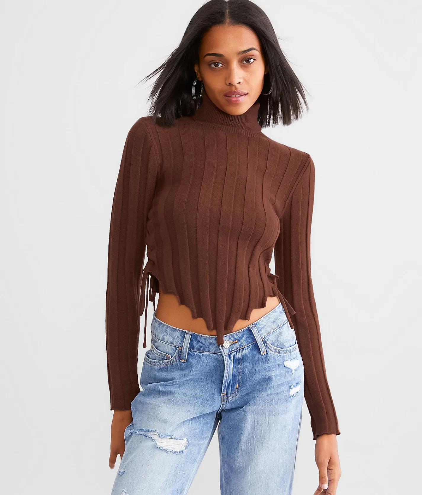 Gilded Intent Turtleneck Sweater Brown Sale