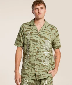 Tops | Rock Revival Twill Camo Shirt Green