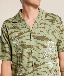 Tops | Rock Revival Twill Camo Shirt Green