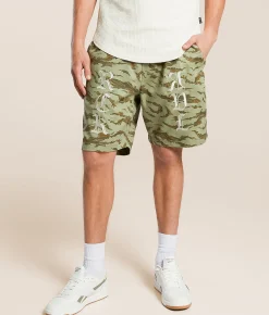 Rock Revival Twill Camo Short Green Hot