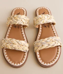 Very G Twirl Raffia Glitz Sandal Natural New