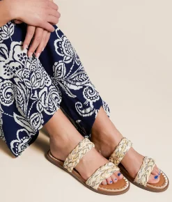 Very G Twirl Raffia Glitz Sandal Natural New