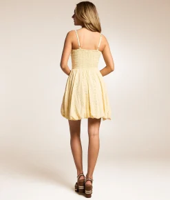 Dresses | Willow & Root Twisted Eyelet Mini Dress Yellow