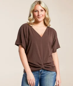 Tops | Daytrip Twisted Front Top Peppercorn