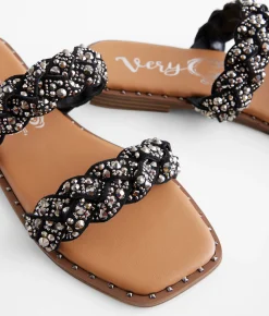 Very G Twisty Double Strap Sandal Black Sale