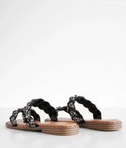 Very G Twisty Double Strap Sandal Black Sale