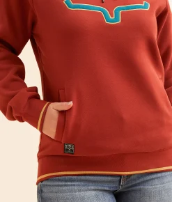 Kimes Ranch Two Scoops Hooded Sweatshirt Rust Red Best