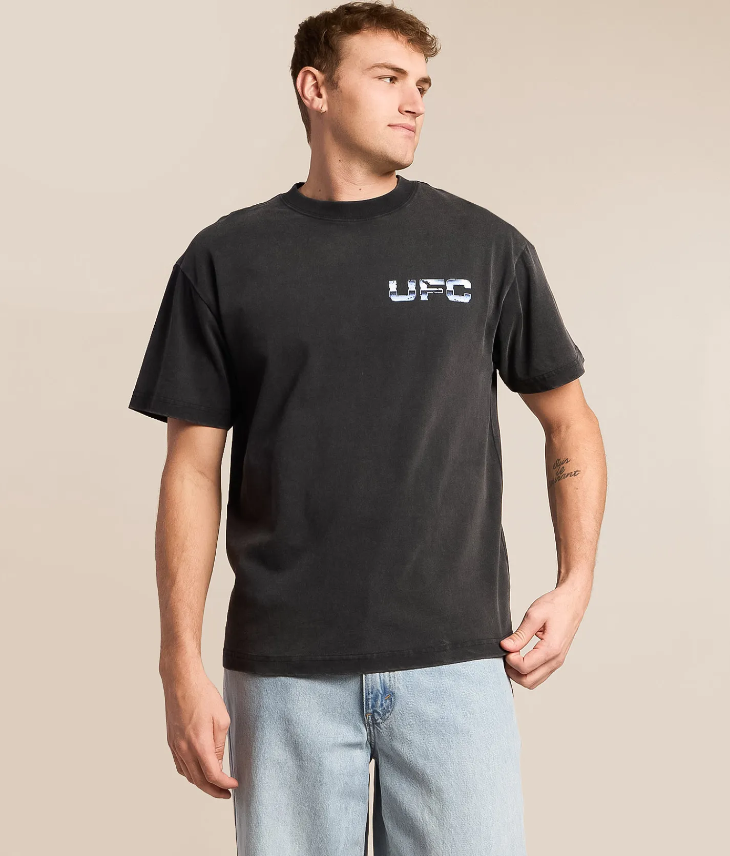 Tops|Graphic T-Shirts | ID Supply Co. UFC As Real As It Gets T-Shirt Washed Black