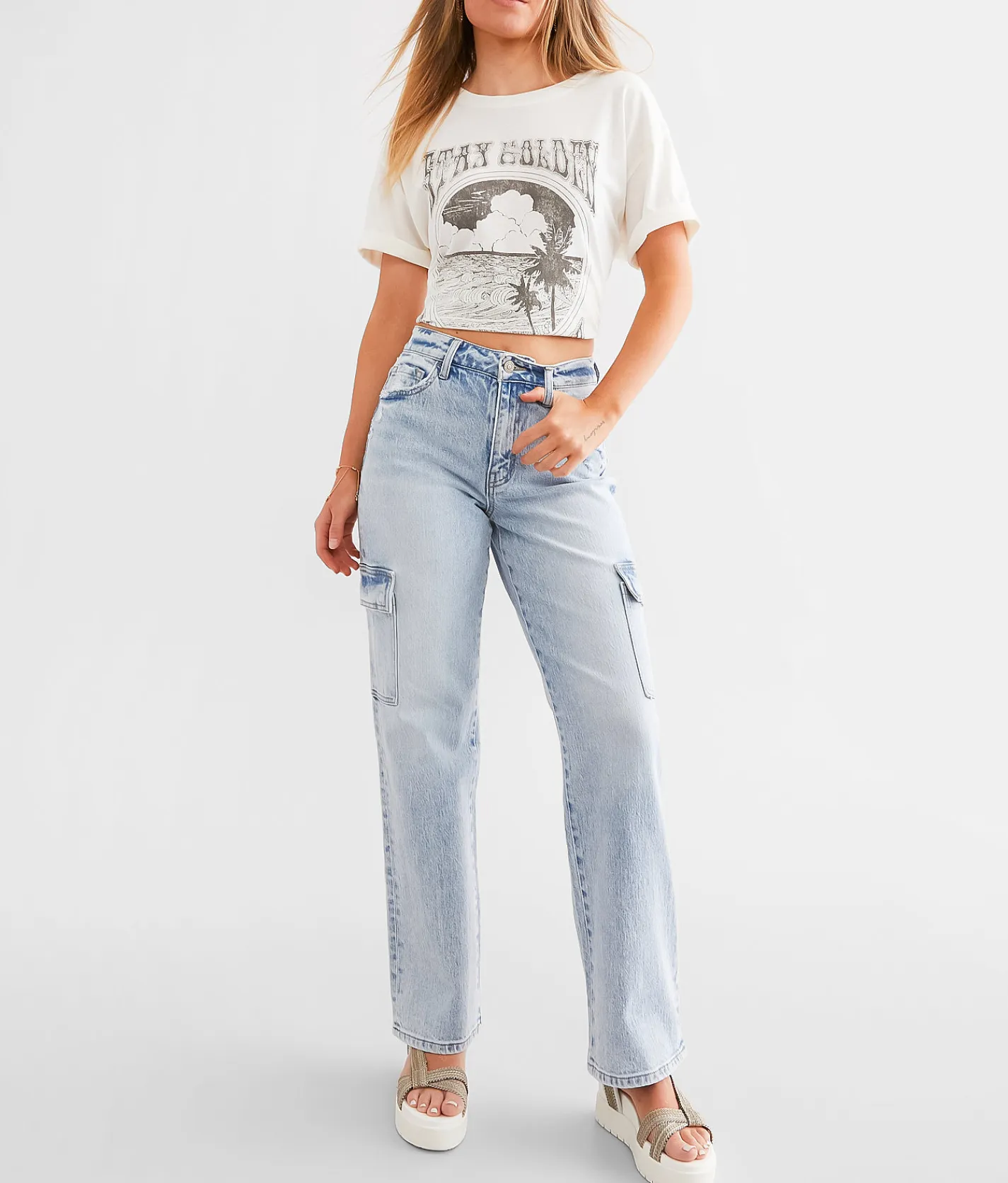 Jeans|Sale Jeans | Flying Monkey Ultra High Rise Cargo Stretch Jean Paulette