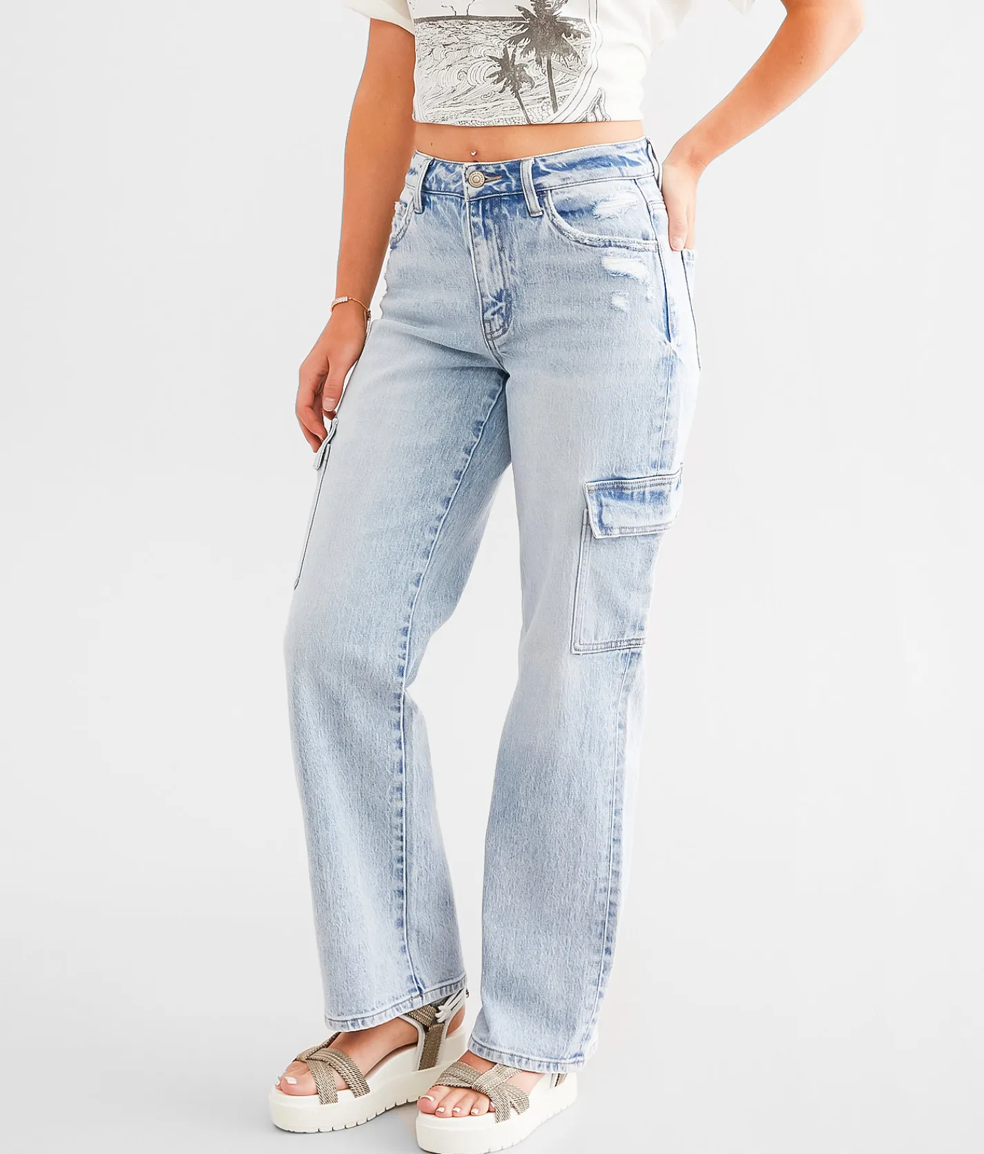 Jeans|Sale Jeans | Flying Monkey Ultra High Rise Cargo Stretch Jean Paulette