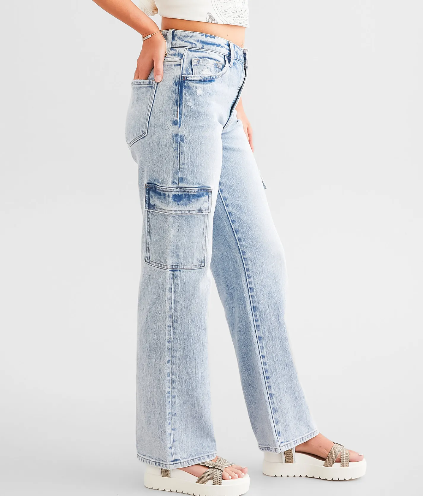Jeans|Sale Jeans | Flying Monkey Ultra High Rise Cargo Stretch Jean Paulette
