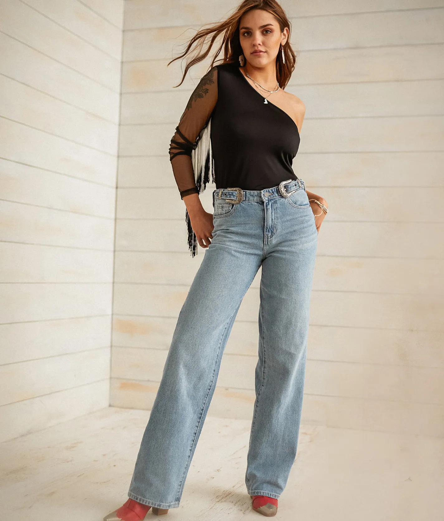 Jeans|Bottoms | Sterling & Stitch Ultra High Rise Wide Leg Jean Light Wash