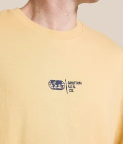Brixton Union Heavyweight T-Shirt Cream Classic Wash Hot