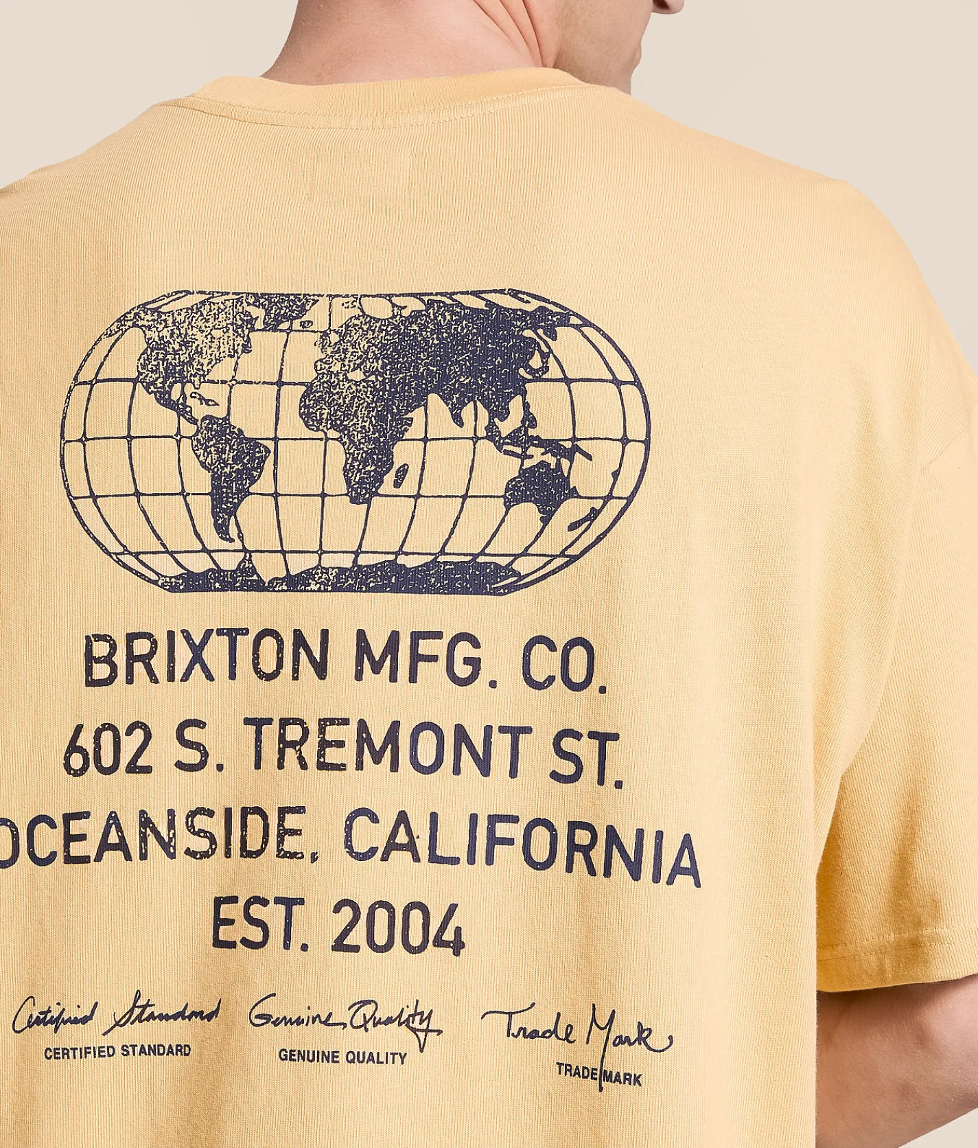 Brixton Union Heavyweight T-Shirt Cream Classic Wash Hot