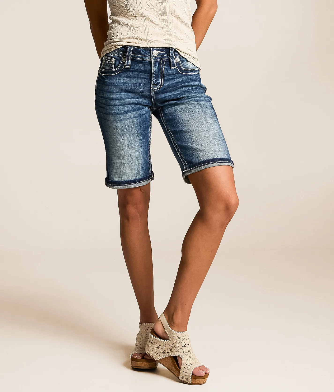 Miss Me Universal Bermuda Stretch Cuffed Short K1441 Best