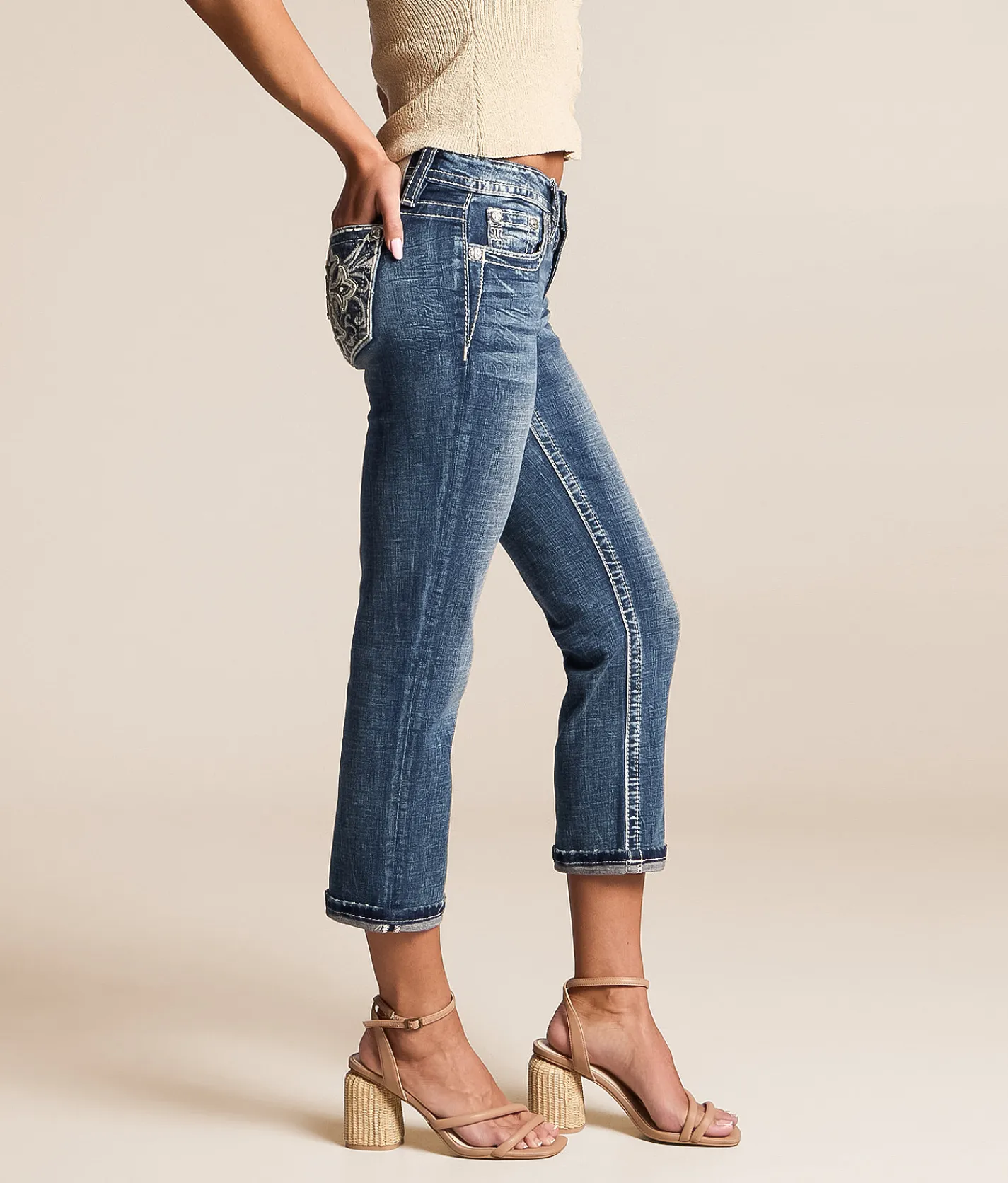 Jeans | Miss Me Universal Capri Stretch Cuffed Jean K1201