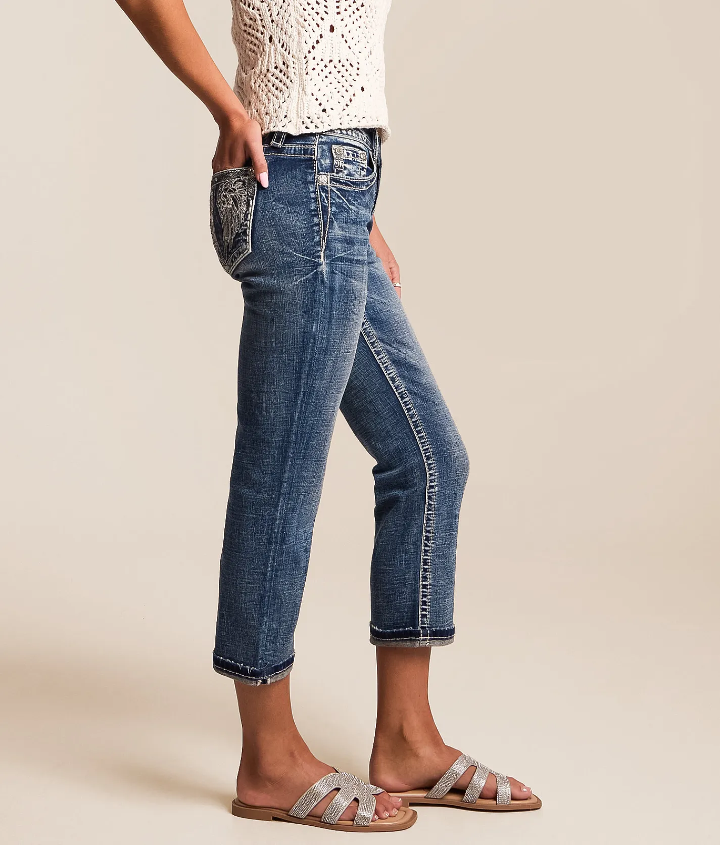 Jeans|Bottoms | Miss Me Universal Capri Stretch Cuffed Jean K1432