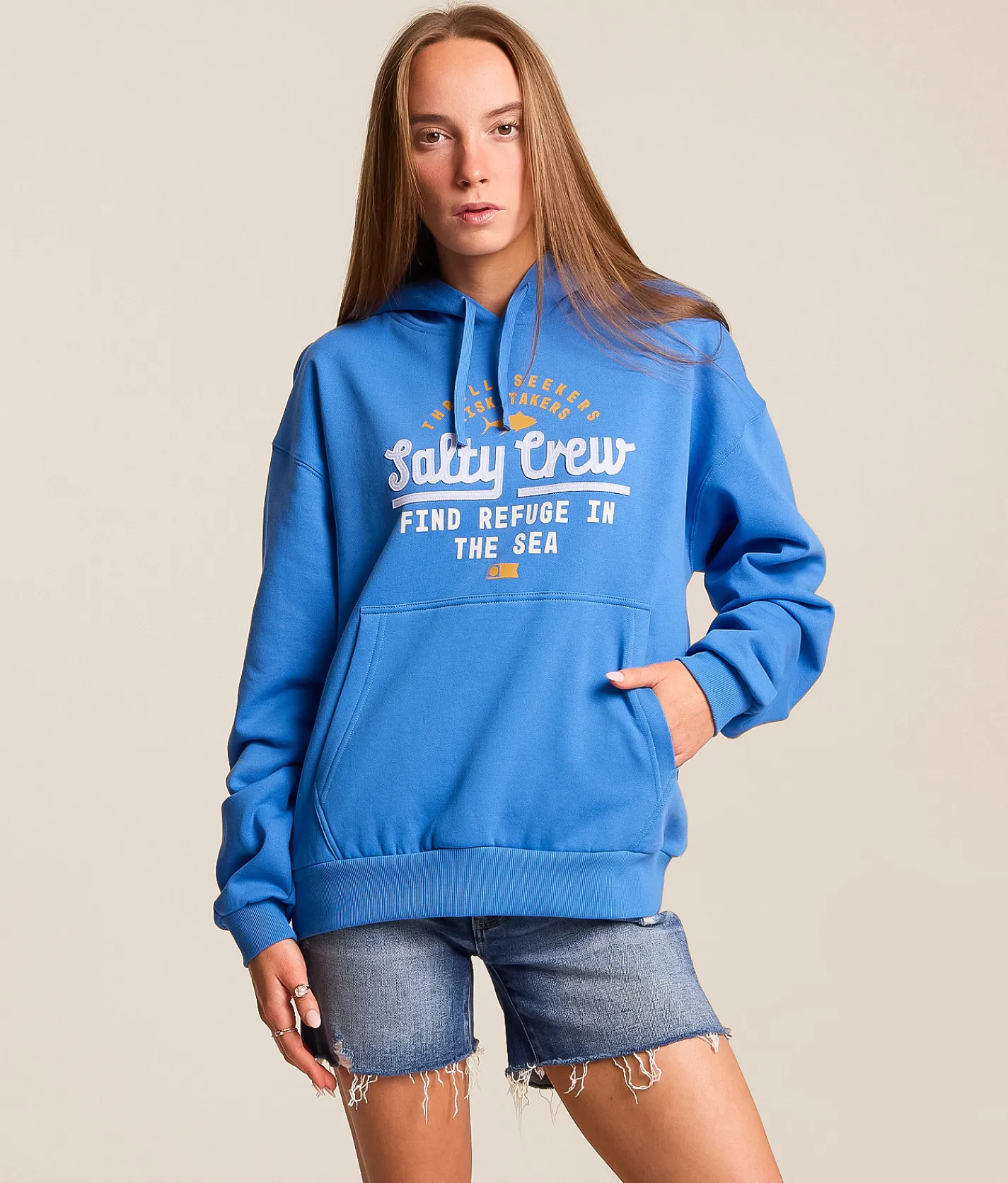 Tops | Salty Crew Unscripted Hooded Sweatshirt Bold Blue