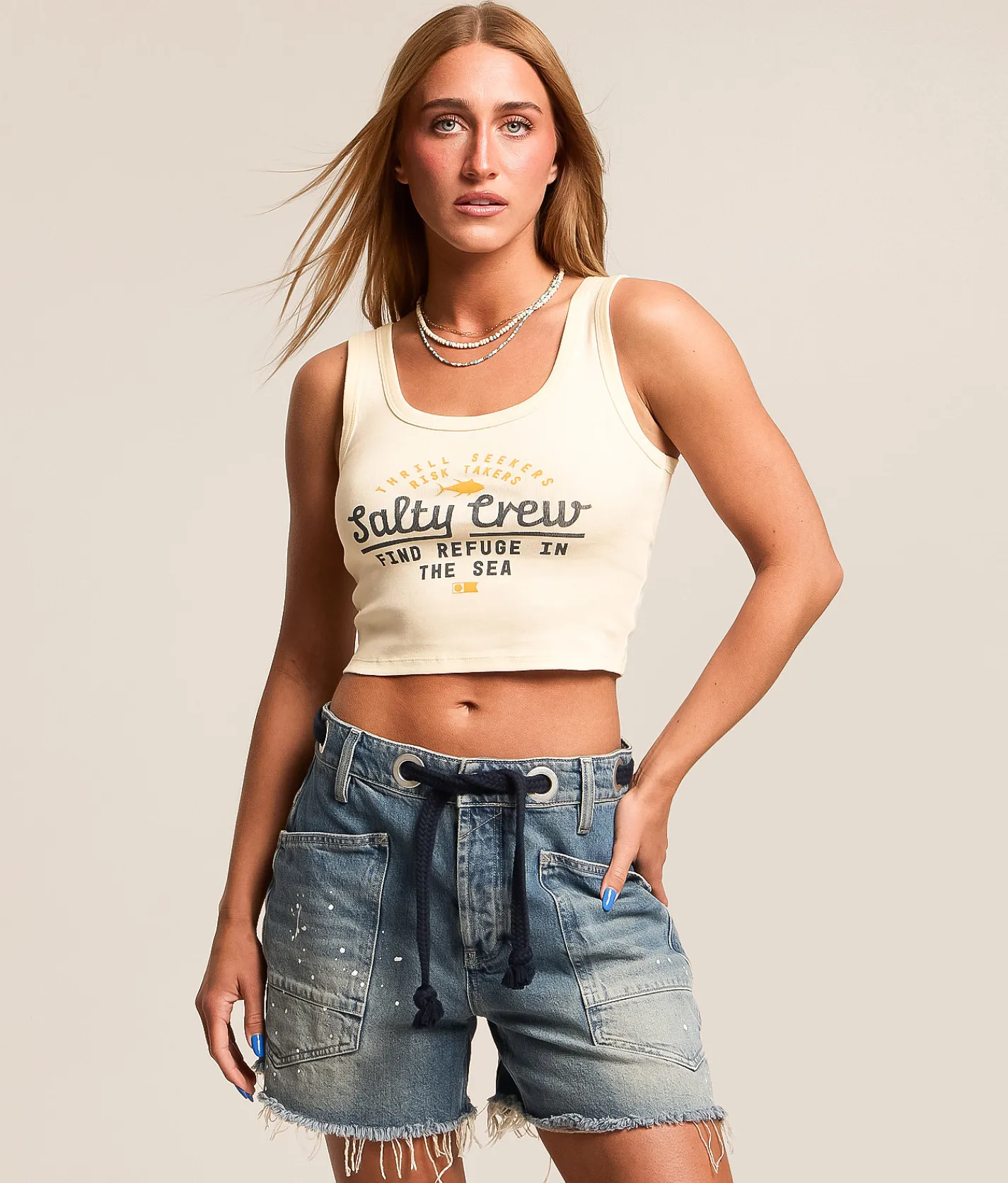 Tops | Salty Crew Unscripted Tank Top Off White