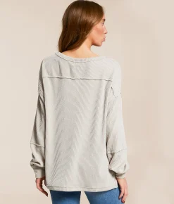 Tops | BKE Urban Textured Top Oat