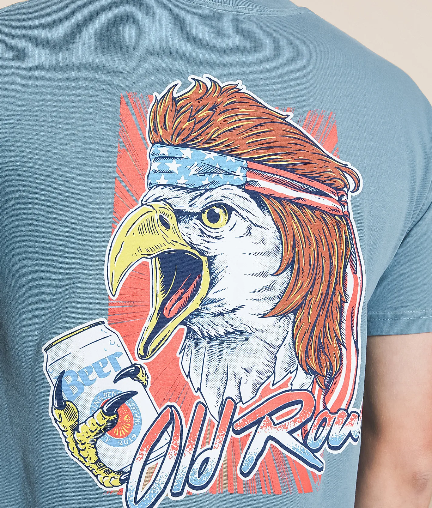 Tops|Graphic T-Shirts | Old Row USA Beer Eagle T-Shirt Ice Blue