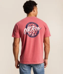 Tops|Graphic T-Shirts | Old Row USA Camo T-Shirt Crimson