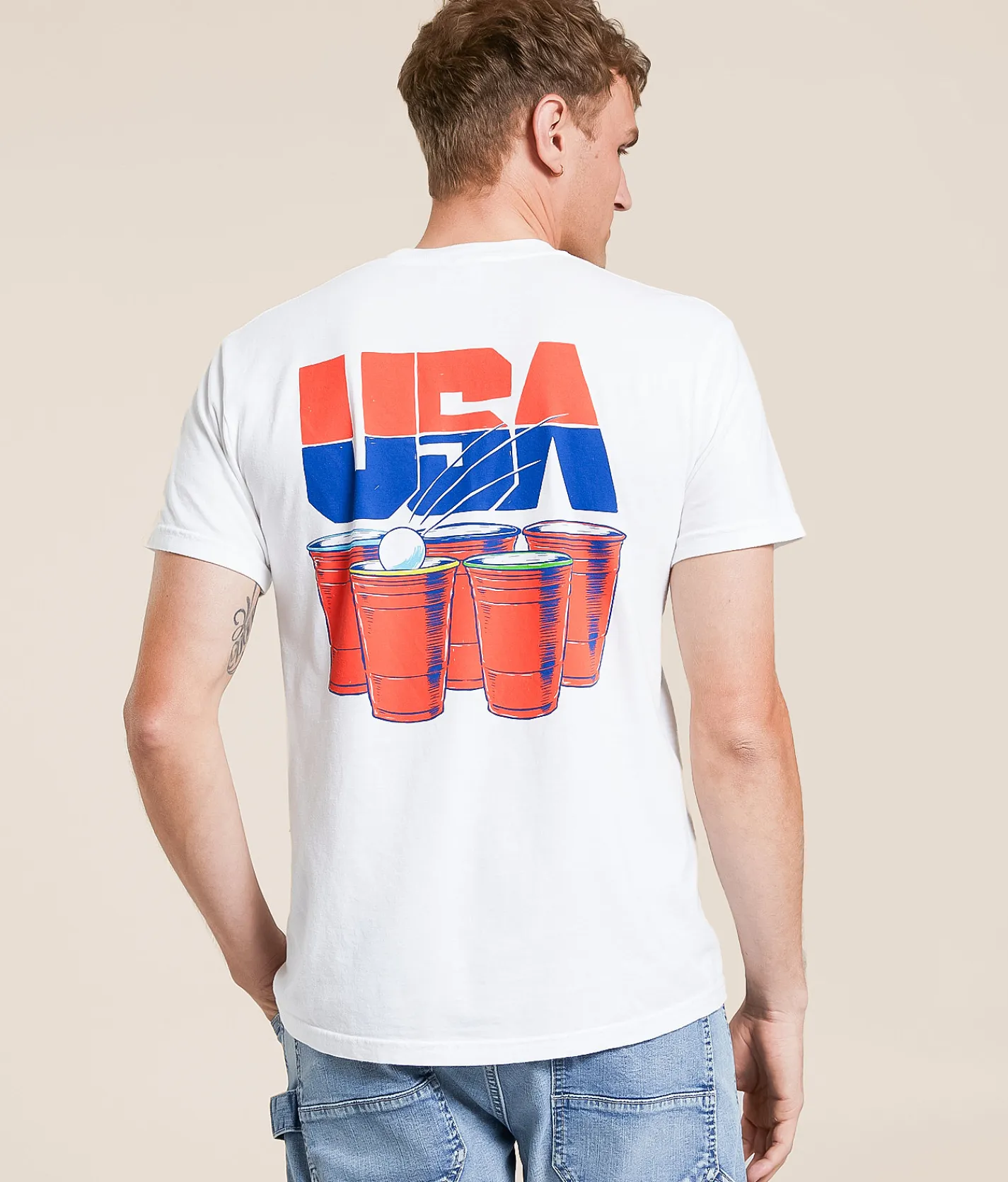 Old Row USA Drinking Team T-Shirt White