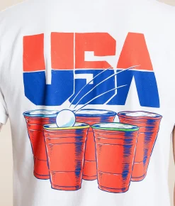 Old Row USA Drinking Team T-Shirt White